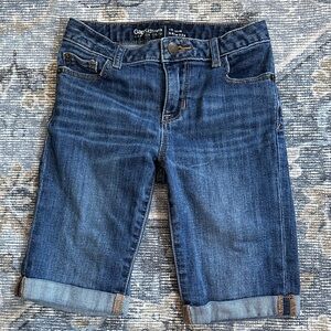 GAP Kids Dark Blue Denim Cropped Jeans (adjustable waist) 10 Slim Bermuda
